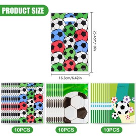 Cozlly Pack of 30 Football Birthday Gift Bags for Party, Multifunctional Football Theme Candy Bags, Plastic Football Gift Bags, Party Bags, Football Bags for Birthday
