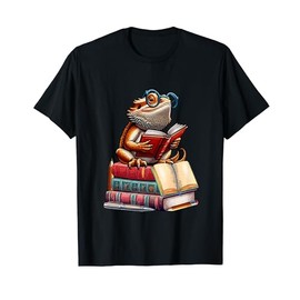 Bearded Dragon Reading Books Matching Bookworm Librarian T-Shirt