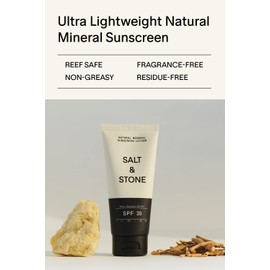 SALT & STONE SPF 30 Natural Mineral Sunscreen Lotion with Zinc Oxide. Broad Spectrum Sun Protection that Sinks in Effortlessly and is Water Resistant. Reef Safe & Cruelty Free (3 fl oz)