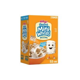 Kellogg's Frosted Mini-Wheats Cereal 55oz Family Size Box Fiber