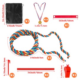 Hxezoc Field Day Tug of War Rope for Kids and Adults, Outdoor Lawn Yard Family Reunion Birthday Games, Team Building Games for Carnival Party, Outside Backyard Camping Picnic Party, School Party