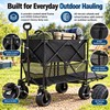 2-Tier Folding Utility Wagon for Outdoor Transport - 220 lb
