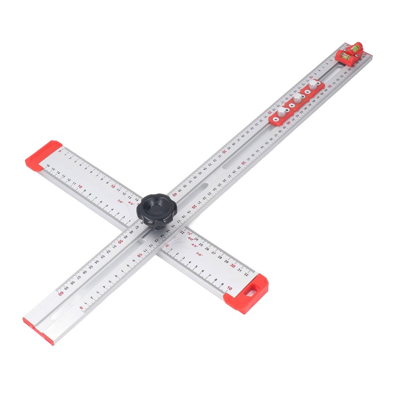 Woodworking Ruler Scribing Tool 2 In 1 Multifunctional Aluminum Alloy
