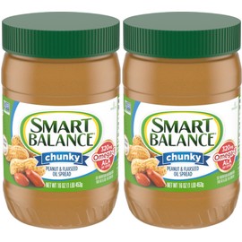 Smart Balance Rich Roast Natural Chunky Peanut Butter (Pack of 2) 16 oz Jars