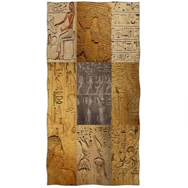 Zomer Beach Towel 70 x 140 cm Microfibre Bath Towel Quick-Drying Printed Towel with Egyptian Wall Picture Motif