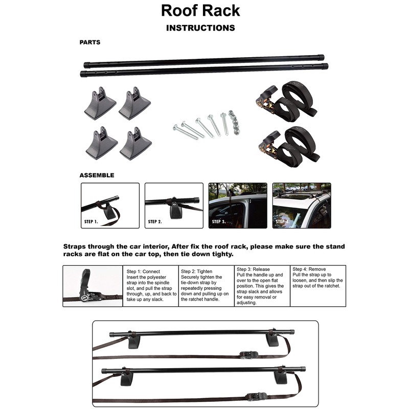 SEAH HARDWARE Universal Roof Rack Cross Bars (2 Pcs)