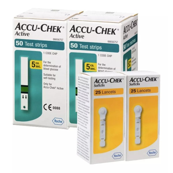 Accu-Chek Paquete Accu-chek Active 100 Tiras Y 50 Lancetas