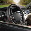 GIANT PANDA Microfiber Leather Steering Wheel Cover for Honda Accord,Civic,CR-V,HR-V,Pilot(Diamond-Pattern-Black+Red