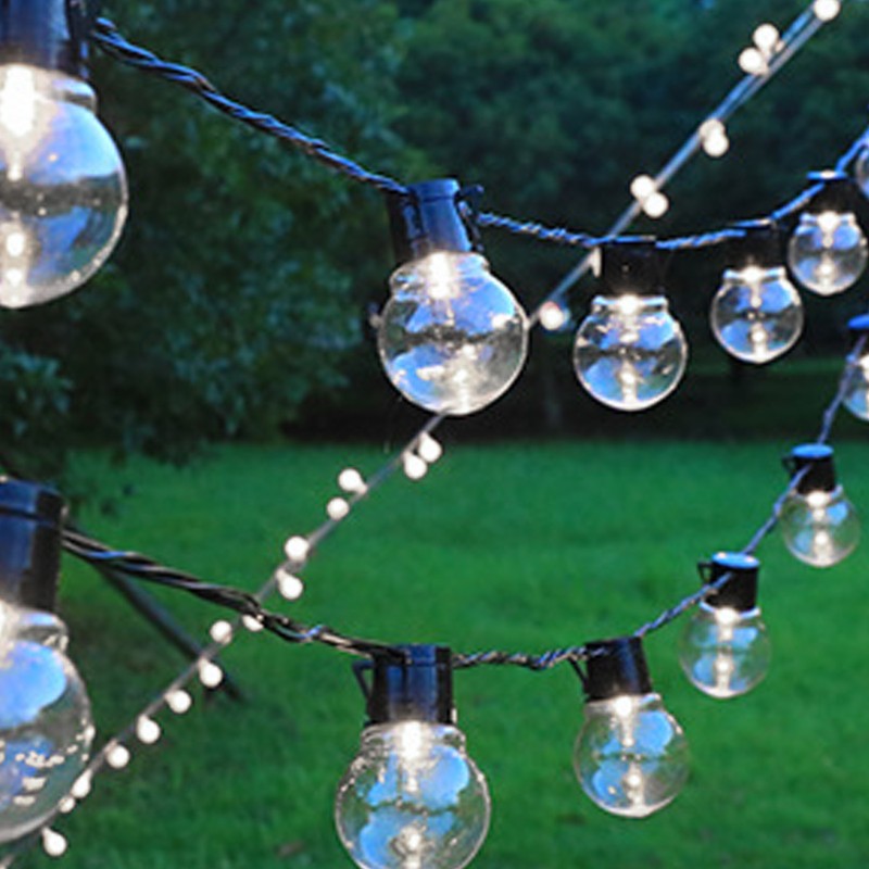 Outdoor String Light with 40 G50 Bulb Waterproof Solar USB