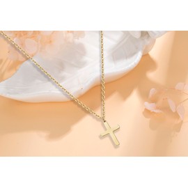 Cross Necklace for Women Birthday Gifts for Women Gold Cross Necklace Jewelry for Birthday Simple Trendy Gold Cross Necklaces Dainty Cross Pendant Choker Necklaces for Family Friends (60th Necklace)