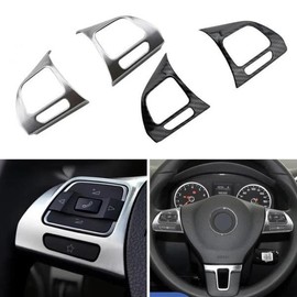 VW 골프 MK6 파사트 B7 CC EOS 티구안 제타 투란 캐디 샤란 자동차 스티어링 휠 패널 스티커 트림 커버 액 VW Golf MK6 Passat B7 CC EOS Tiguan Jetta Touran Caddy Sharan Car Steering Wheel Panel Sticker Trim Cover 액 [01 ABS CARBON FIBET]