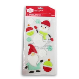 Snowman Gel Window Clings with Gnome Friend - 28 Piece