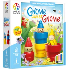 SmartGames - Gnome Sweet Gnome, Wooden Puzzle Game with 48 Challenges, Ages 3 to 7