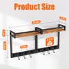 FLOUREE Broom Holder Wall Mount with Shelf, 15.7" Wx6.7 Dx15.7