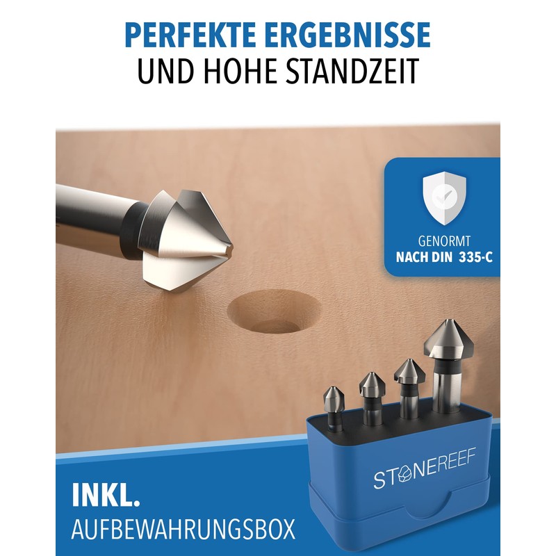 Countersink Set of 4 [6.3, 8.3, 10.5, 16.5 mm] HSS