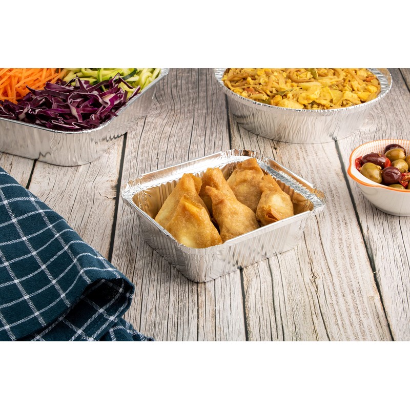 Miamex 25 x Disposable Aluminium Trays with Lids for Transporting