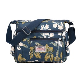 FAVORTALK Cross Body Bag Women Ladies Crossbody Bags with Multi Pockets Nylon Water Resistant Handbag with an Adjustable Strap Large CapacitY Blue Messenger Bags for Work Hiking,B39308