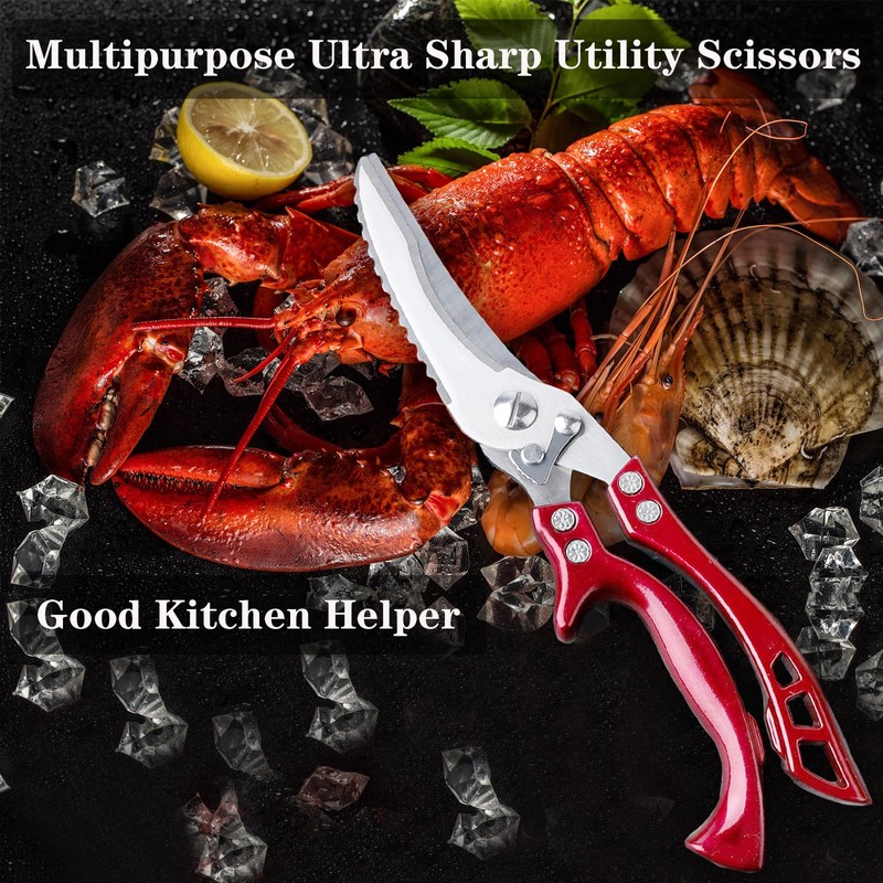 Heavy Duty Kitchen Shears by ANDONG, Kitchen Scissors,Stainless Steel Poultry