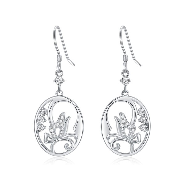 Butterfly Earrings for Women 925 Sterling Silver Zircon Dangle Earrings