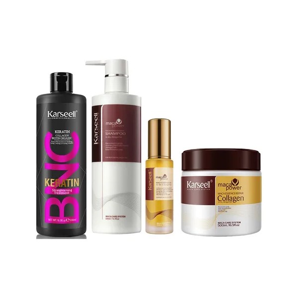 Karseell Tratamiento Capilar 4 en 1 - Aceite, Champú, Queratina