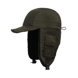 Clape Winter Trapper Hat Outdoor Bomber Earflap Hat with Visor Ushanka Eskimo Russian Fur Hat Aviator Pilot Caps, Green