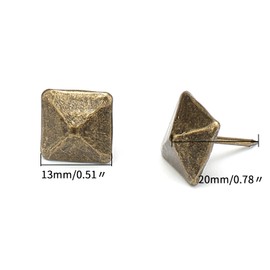 Unxuey 50pcs Upholstery Tacks, Furniture Decorative Thumbtacks, Antique Push Studs Pins 14 * 20mm
