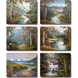Cinnamon Away from It All Coasters Away from It All Coasters, Multicolored, CMC414