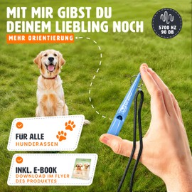 ENERO® Dog Whistle with Practical Neck Strap - Perfect Dog Accessory with Standardised Frequency - Ideal for Dog Training - Audible & Extensive