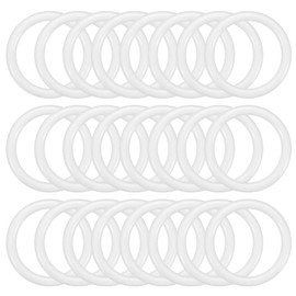 PATIKIL 1.3 Inch Dream Catcher Rings, 24 Pcs Plastic Macrame Wreath Floral Round Ring Hoop for Home Car DIY Craft Wedding Wall Hanging Decorations, White