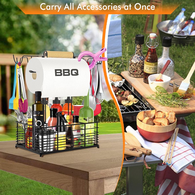 Concons Grill Caddy, BBQ Caddy for Outdoor Grill, Camping Essentials,