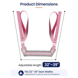 Wheelchair Footrest Strap with Buckles, Fits 32"-39" Seat Widths, 1 Pack