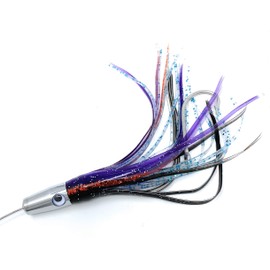 Capt Jay Fishing Torpedo High Speed Wahoo Trolling Lures Wire Cable Rigged Wahoo Lures (Purple Mixed Color, 7 inch)