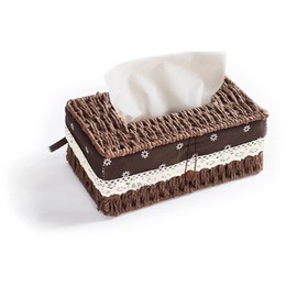 Tissue Box, Sinxioer Handwoven Paper Holder, Tissue Dispenser Tissue Box for Household/Hotel