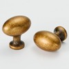 Cabinet Knobs Vintage, 6-Pack Solid Oval Egg-Shaped Drawer Knobs, Antique