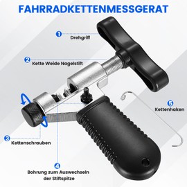12-in-1 Fahrrad Kettennieter Fahrradkette Werkzeug Set, Fahrradketten Nieten Kettenzange, für 6-12 Fach Kettenlehre Fahrradketten Reparatur Set, Kettenschlosszange Kettenschloss Zange Reparaturset