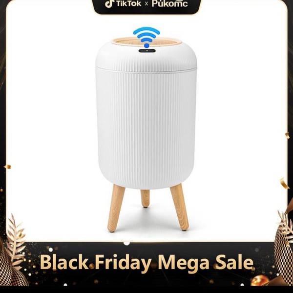 Pukomc Smart Induction Waterproof Trash Bins for Bathroom and Kitchen,