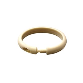 2 Pack 24 Piece Plastic Basic Locking Oval Hook Easy Gliding Shower Curtain Rings (Beige)