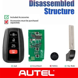 Autel iKey Universal Smart Key Style 8A-chipped 4 Button IKEYTY8A4TP For Toyota