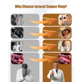 Jeracol 2Pcs Copper Magnetic Rings with 4 Strong Magnets(Each up to 3500 Gauss),Tree of Life Design Magnetic Copper Rings for men/women,Adjustable size with A Gift Box.(Tree of Life)