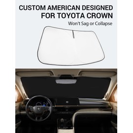 Proadsy - Parasol para parabrisas 2024 de ajuste personalizado para Toyota Crown 2023 2024 plegable para proteger el parasol frontal bloquea los rayos UV y mantiene el coche más fresco