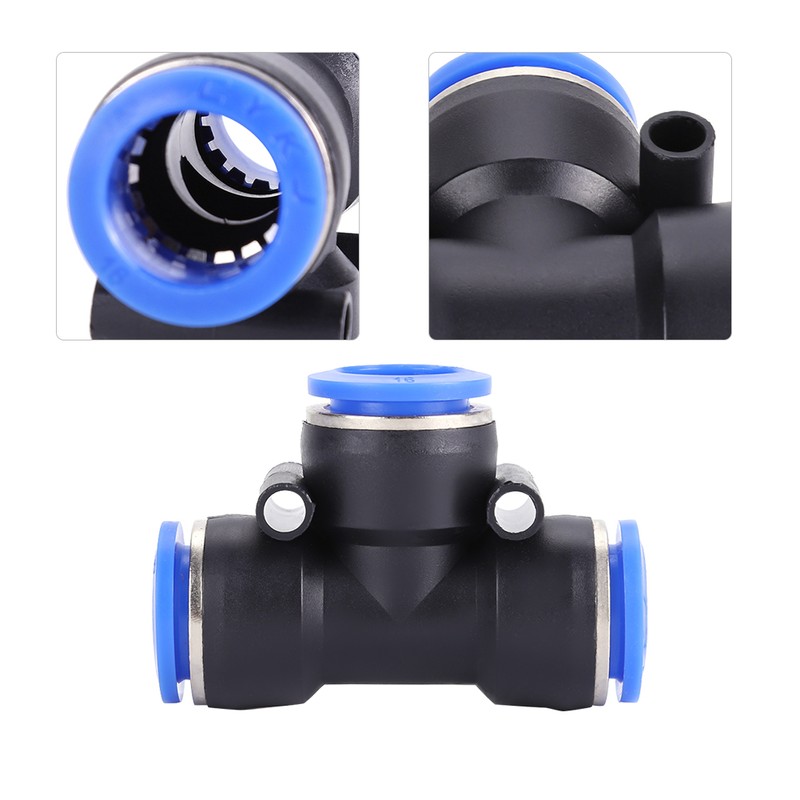 35Pcs OD 4/6/8/10/12/14/16mm Air Hose Pneumatic 3 Way Tee Union