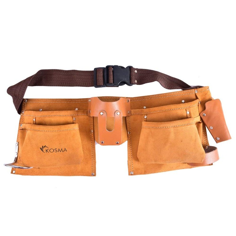 Kosma 11 Pocket Tool Belt Pouch Apron, Multi-Pockets Storage Organiser,