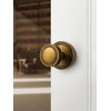 SORWDUERM 2 Pack Antique Brass Bronze Door Knobs Passage Door