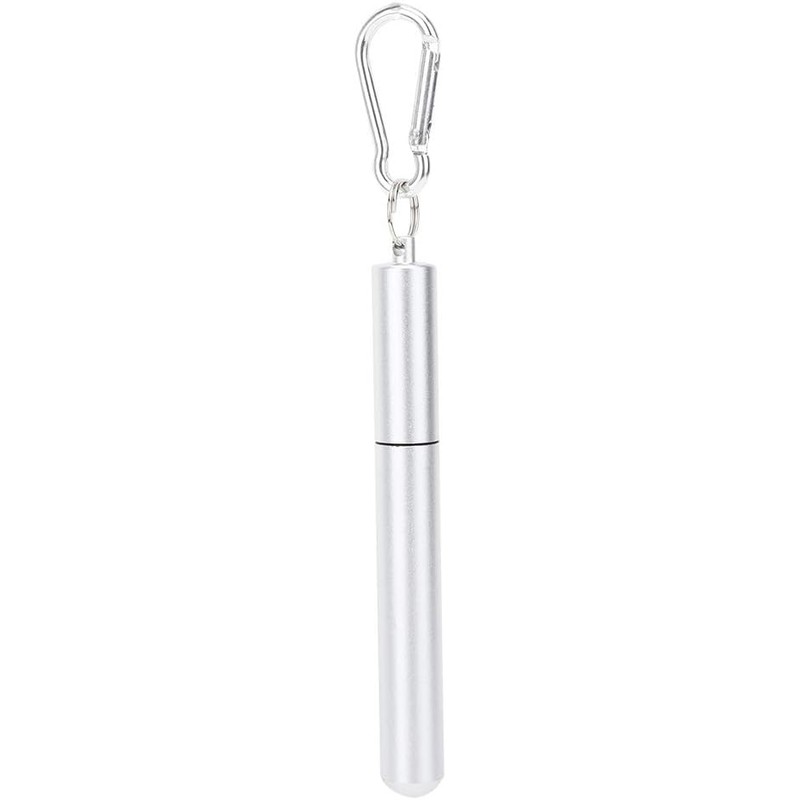 Kit de pajillas acero inoxidable retráctiles reutilizables con cepillo limpieza