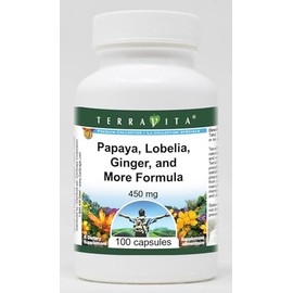 Papaya, Lobelia, Ginger, and More Formula - 450 mg (100 Capsules, ZIN: 512465) - 3 Pack