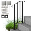 Outdoor Stair Handrails, 2 Steps Black Wrought Iron Railing Kits