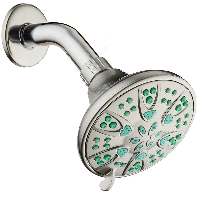 AquaDance Antimicrobial – Anti-Clog High-Pressure 6-Setting Shower Head with Nozzle