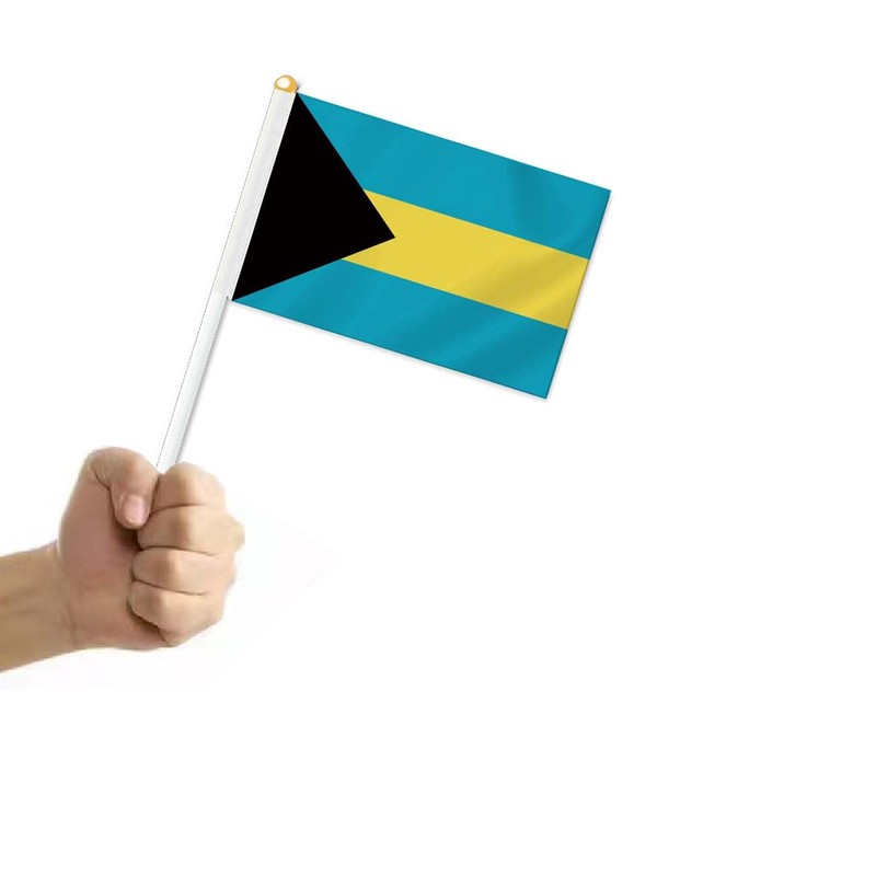 10 PCS Bahamas Handheld Small Flag, Bahamians Hand held Mini