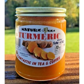 NATURZ BEEZ RAW HONEY with TURMERIC 12oz 100% PURE USA HONEY