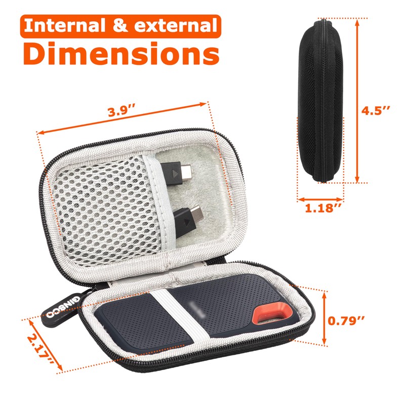 Ginsco Ultra-Compact Case Exclusive for Sandisk Extreme Portable SSD E30/E61,